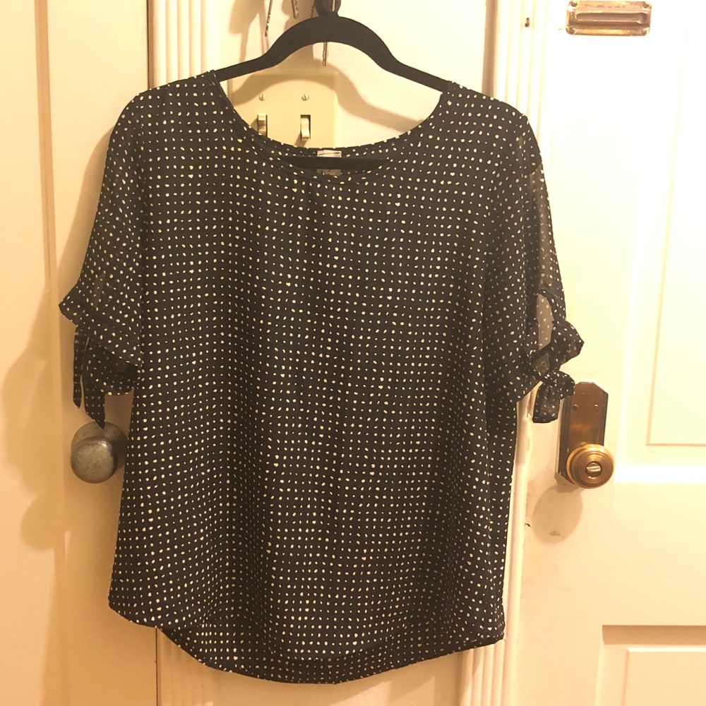 Black and white polka dot blouse